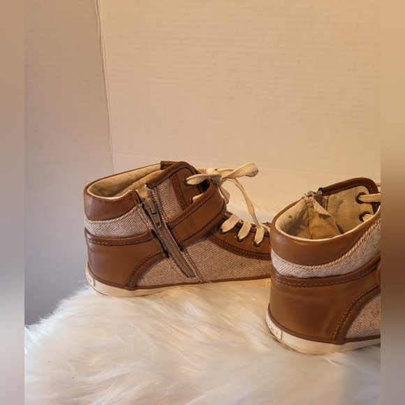 Aldo Brown and Tan High-Top Sneakers - Picture 3 of 5